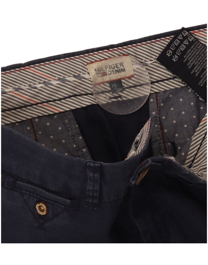 TOMMY HILFIGER Pantaloni da abito slim da donna W28 L34 cotone blu navy