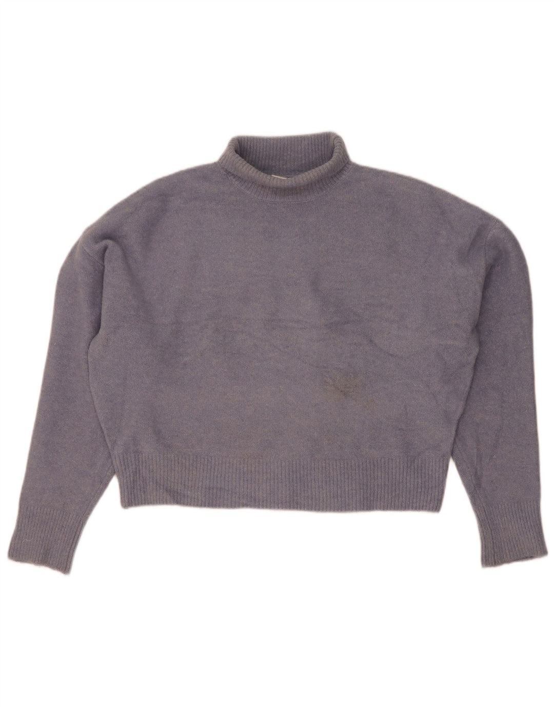 Maglione corto oversize a collo alto corto da donna Zara UK 14 Blu medio