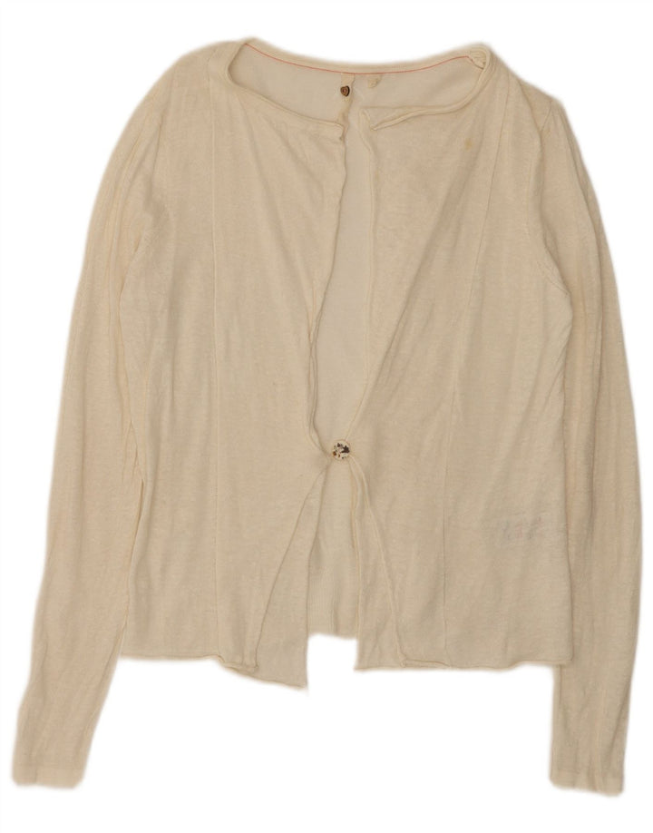 Maglione cardigan da donna White Stuff UK 12 Medium Off Lino