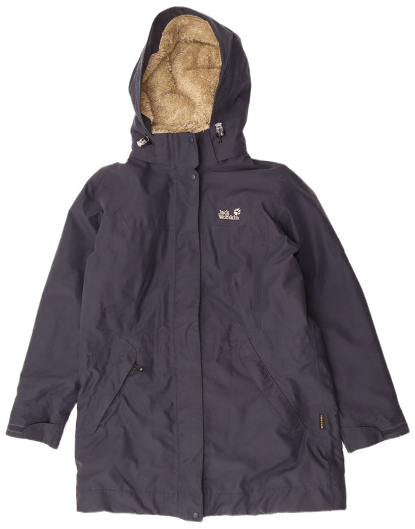 Giacca a vento Sherpa con cappuccio da donna Jack Wolfskin UK 18/20 XL Blu navy