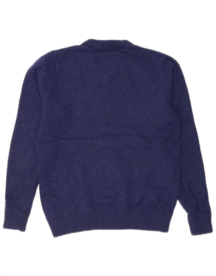 Crew Clothing Maglione da uomo con scollo a V piccolo in lana d'agnello blu navy