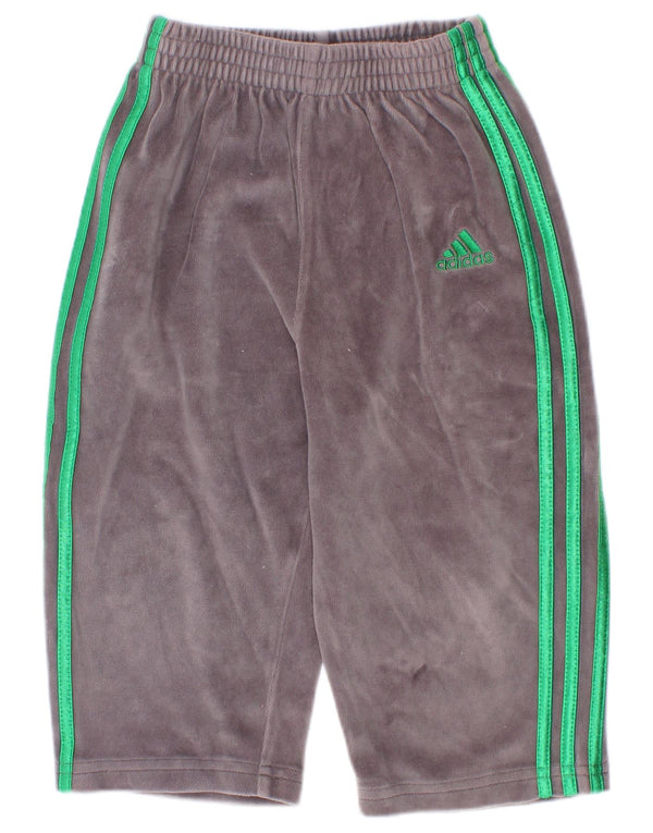 Pantaloni da tuta Adidas da bambino in velluto 18-24 mesi in cotone grigio