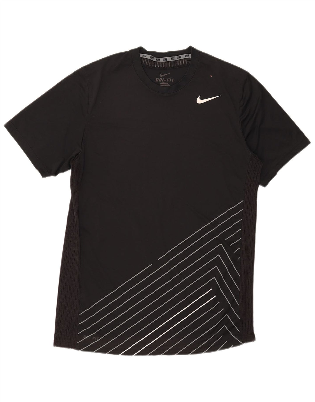 T-shirt grafica Nike Dri Fit da uomo, parte superiore in poliestere nero medio