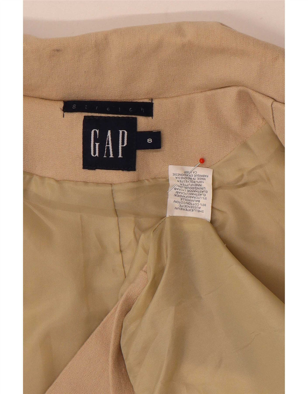 Giacca blazer a 5 bottoni da donna Gap UK 8 piccola in cotone beige