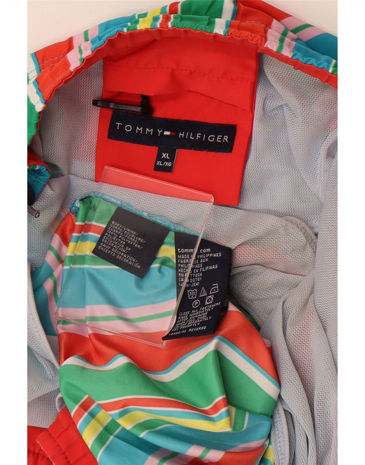 Pantaloncini da bagno da uomo Tommy Hilfiger XL poliestere a righe multicolore