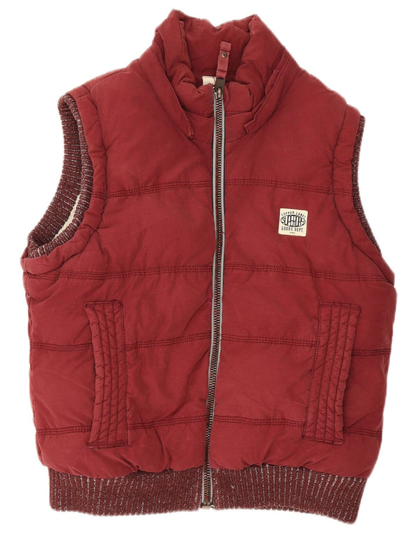Gilet imbottito in sherpa da donna Superdry UK 16 grande in cotone bordeaux