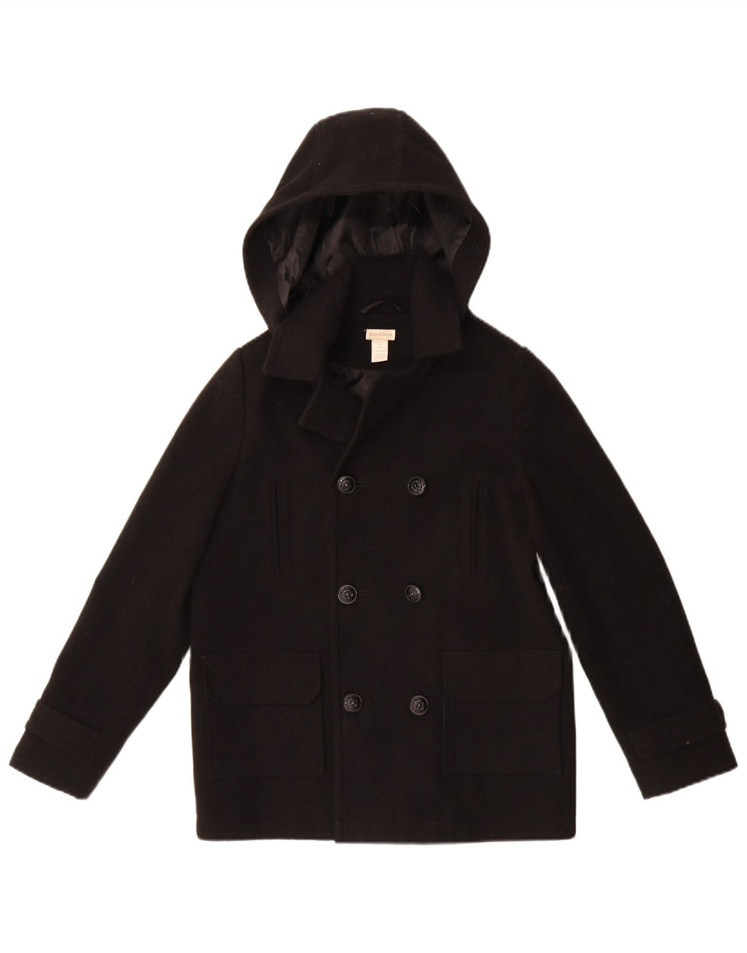 Cappotto da marinaio con cappuccio per ragazzi Monsoon 11-12 anni in poliestere nero