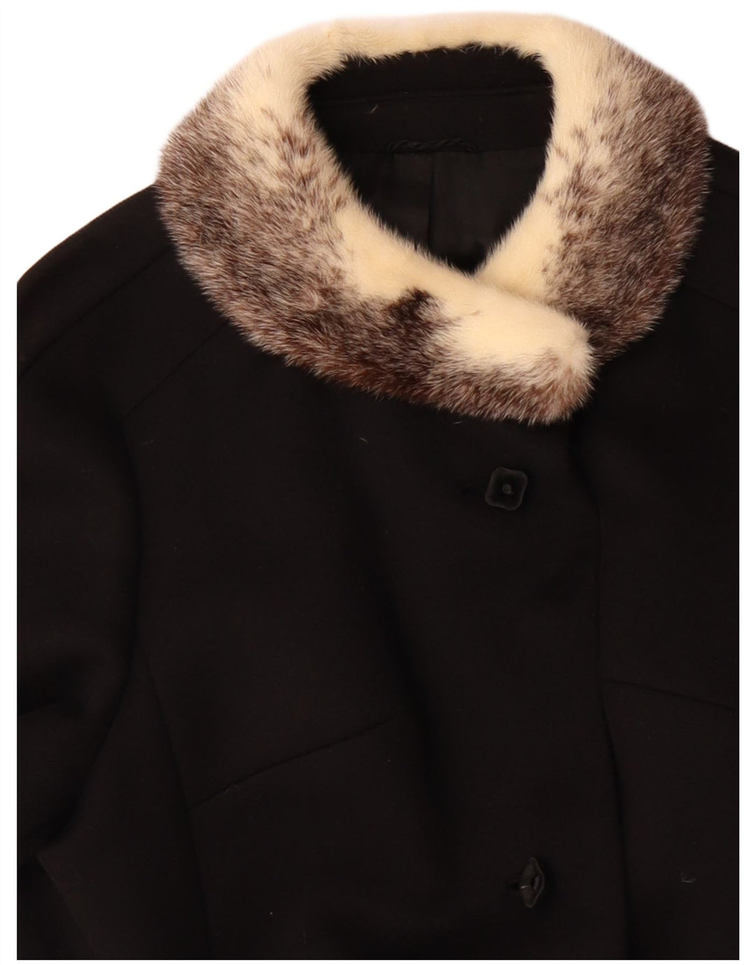 Soprabito da donna VINTAGE UK 14 grande lana nera