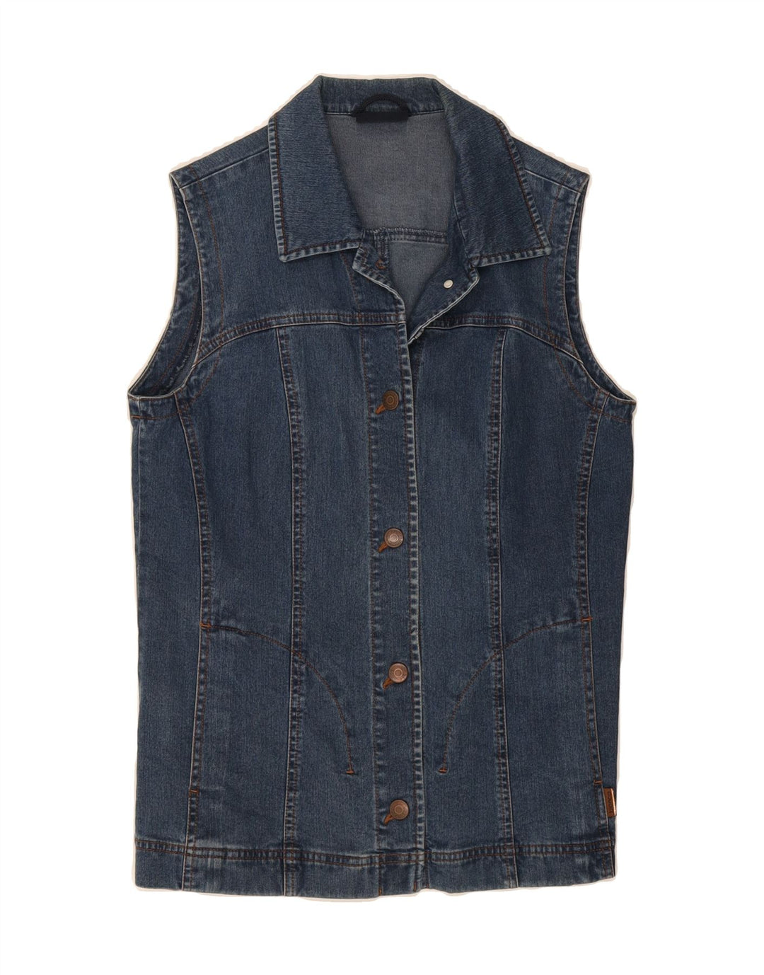 BIANCA Womens Denim Gilet UK 10 Small Blue Cotton Vintage Bianca and Second-Hand Bianca from Messina Hembry 