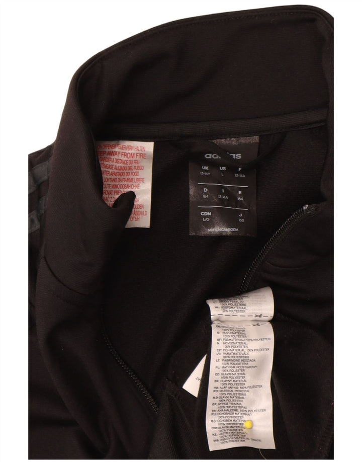 Giacca superiore della tuta Adidas Climalite da ragazzo 13-14 anni in poliestere nero