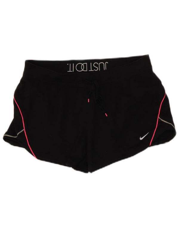 Pantaloncini sportivi Nike Dri Fit Graphic da donna UK 14 cotone medio nero