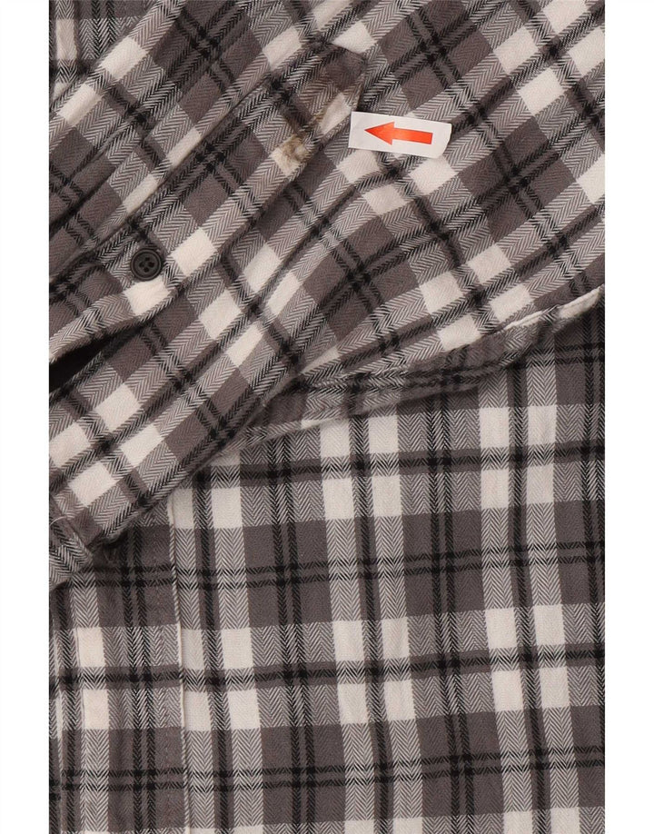 Camicia da uomo in flanella Chaps XL in cotone a quadri grigi