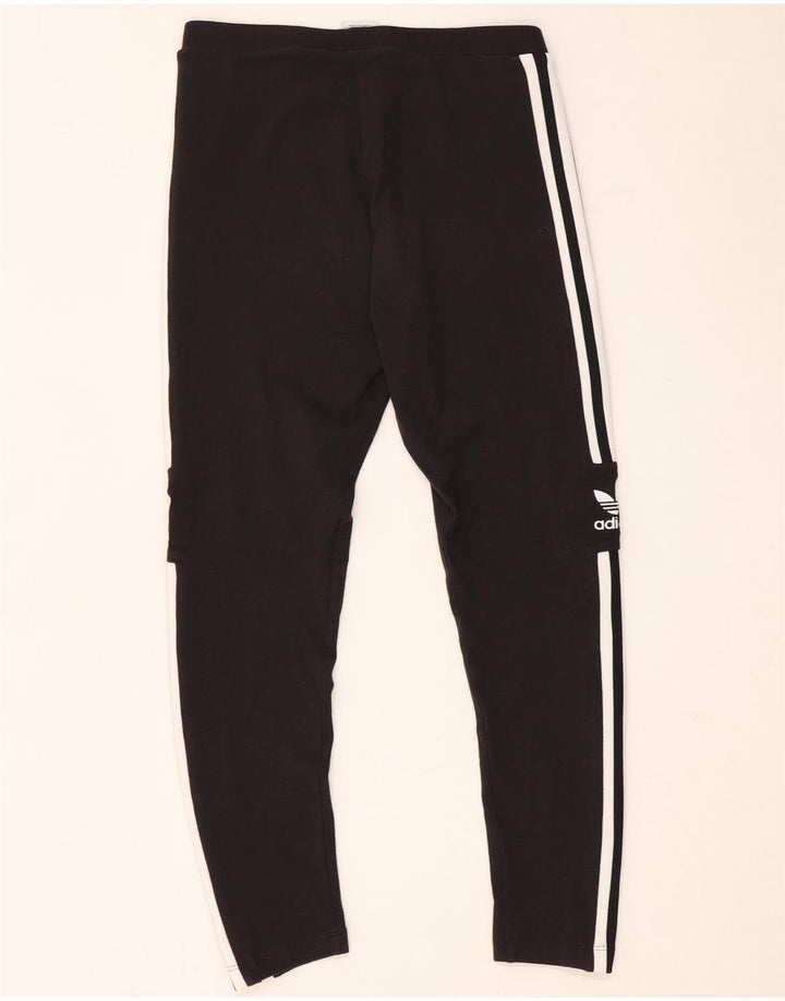 Leggings grafici da donna Adidas UK 12 cotone medio nero