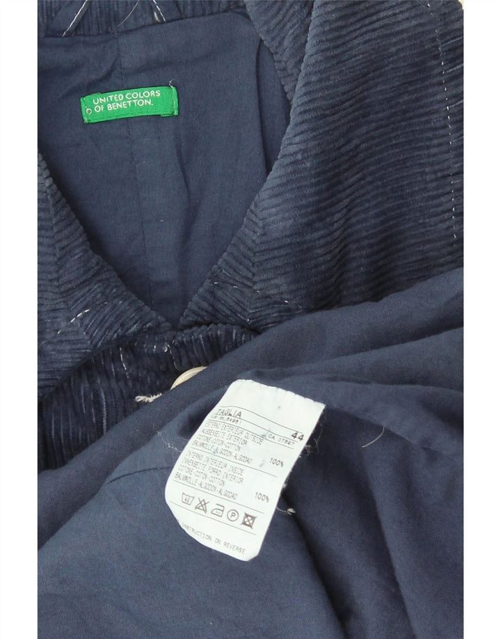 Cappotto da donna in velluto a coste Benetton IT 44 cotone medio blu navy