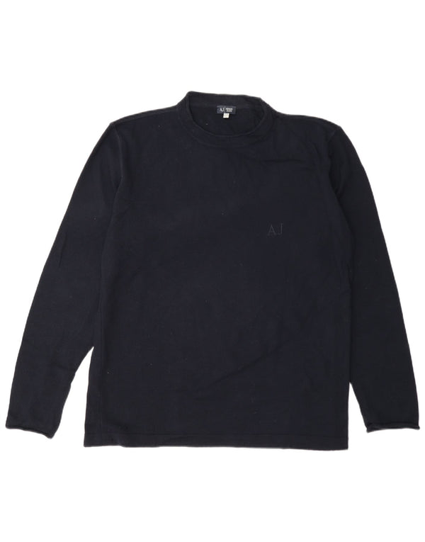 Armani Jeans Uomo Maglione Girocollo Maglione Grande Lana Blu Navy