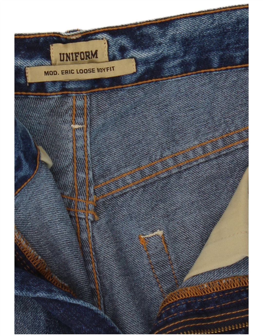 UNIFORM Jeans larghi invecchiati da uomo W30 L30 Blu