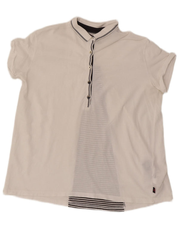 Polo oversize da donna Kappa UK 10 piccola in cotone a righe bianche