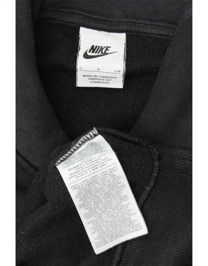 Felpa con cappuccio oversize da donna NIKE UK 10 piccola in cotone nero