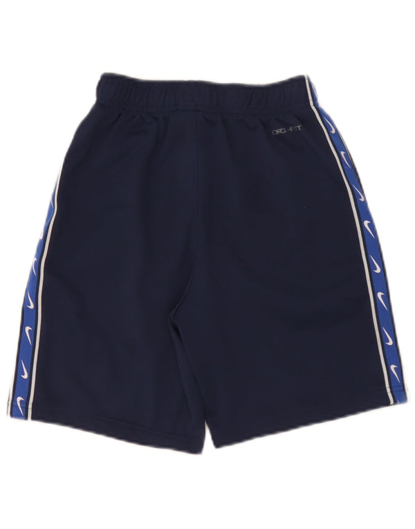 Pantaloncini sportivi Nike da ragazzo Dri Fit 10-11 anni color block medio blu navy