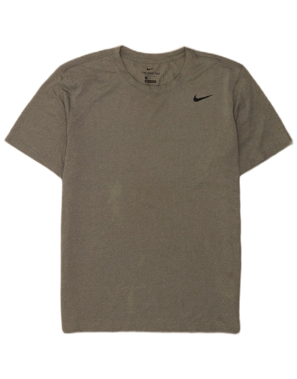 T-shirt Nike Dri Fit da uomo, top in poliestere grigio medio