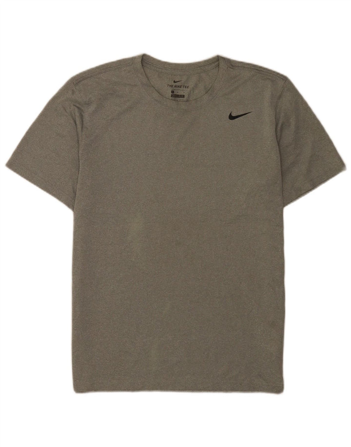 T-shirt Nike Dri Fit da uomo, top in poliestere grigio medio