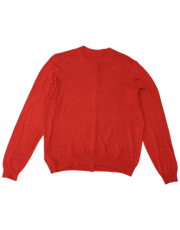 Maglione cardigan da donna Marks & Spencer UK 14 grande viscosa rossa