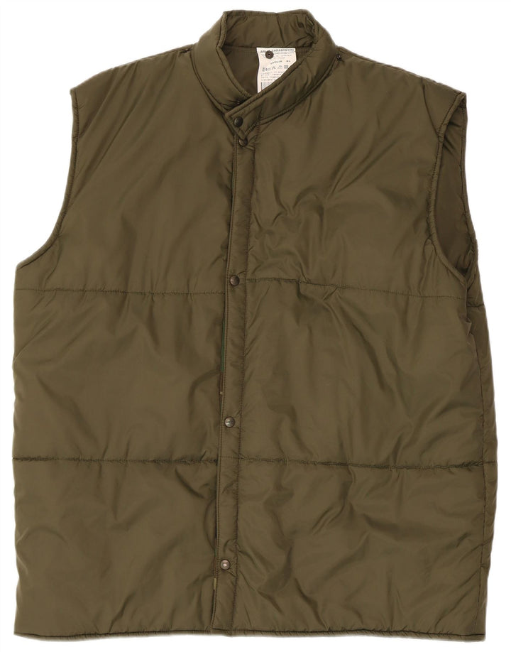 Gilet da uomo vintage UK 42 XL kaki poliammide