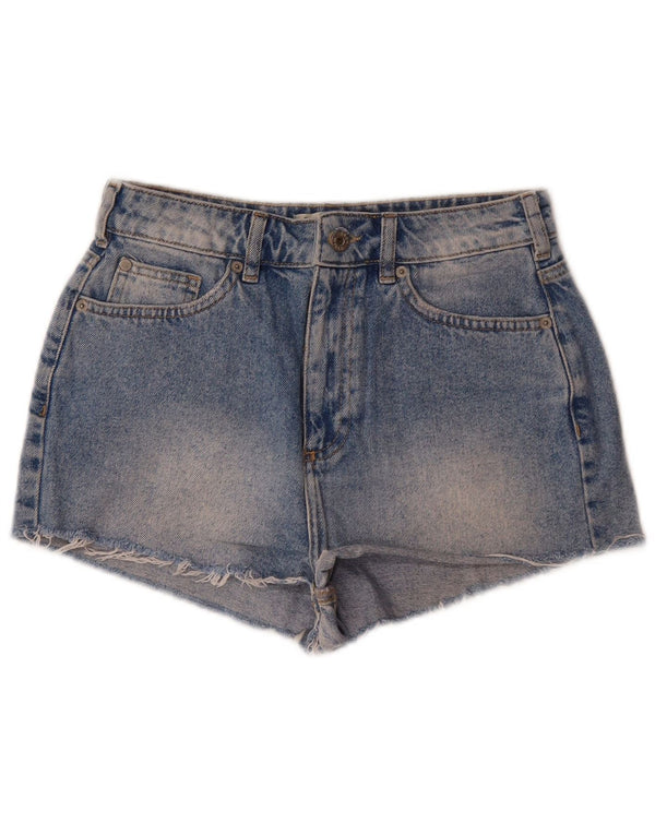 Pantaloncini di jeans a vita alta Salcombe da donna Jack Wills UK 8 piccoli W28 blu