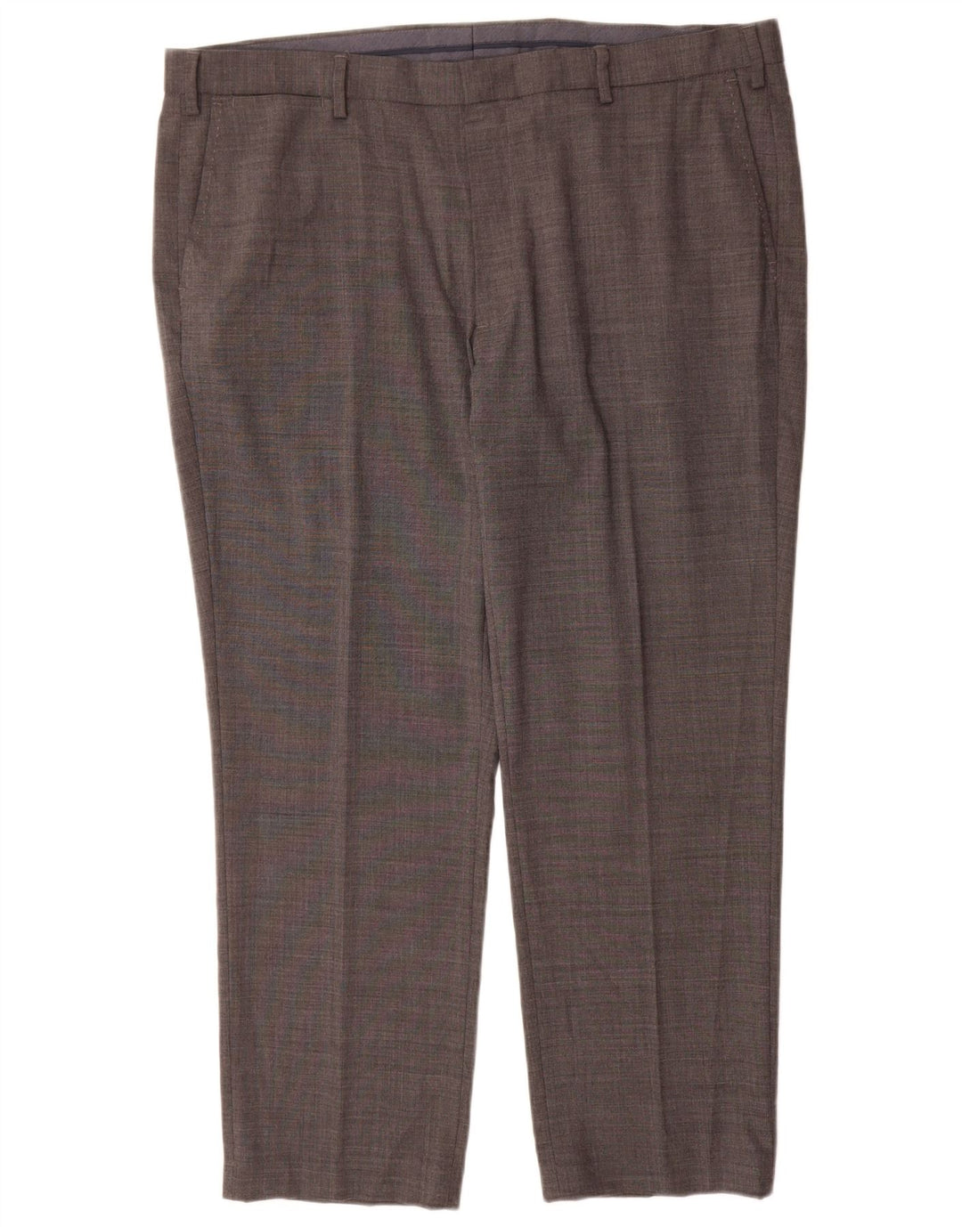 Pantaloni da abito dritti da uomo Marks & Spencer vestibilità regolare W42 L29 lana grigia