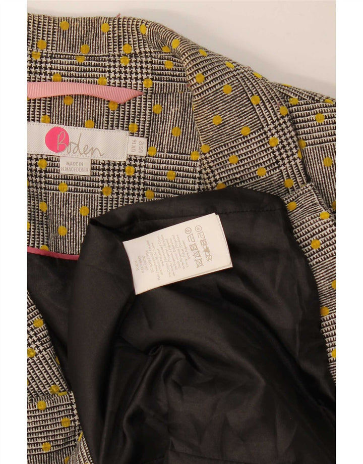 Boden Giacca blazer doppiopetto da donna UK 16 grande grigio pied de poule