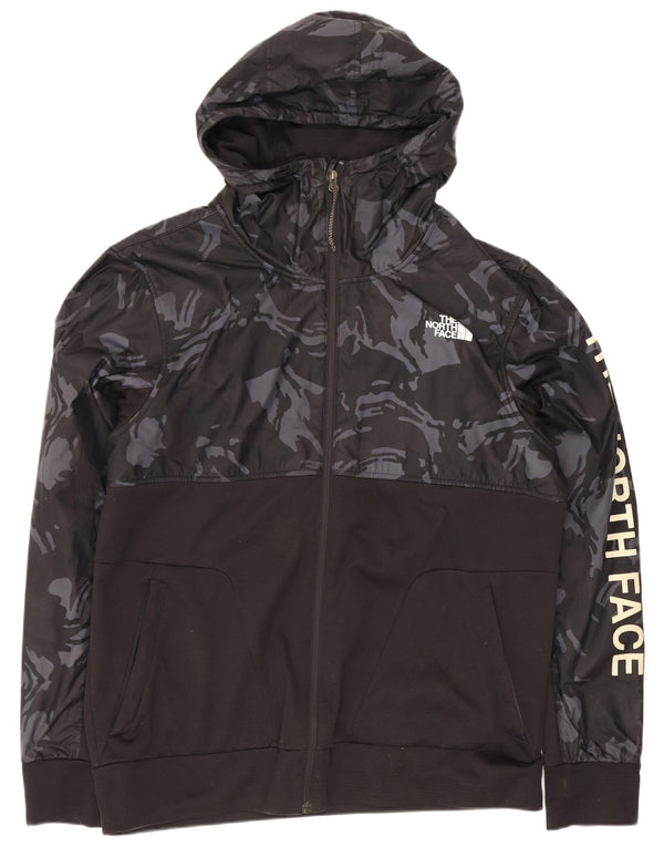 Felpa con cappuccio con zip grafica da uomo The North Face grande mimetica nera