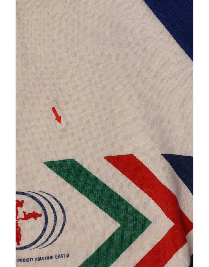 Felpa grafica da uomo vintage maglione XL bianco color block