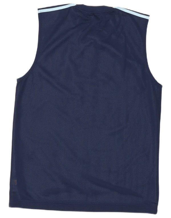 Canottiera grafica da uomo Adidas Small in poliestere blu navy