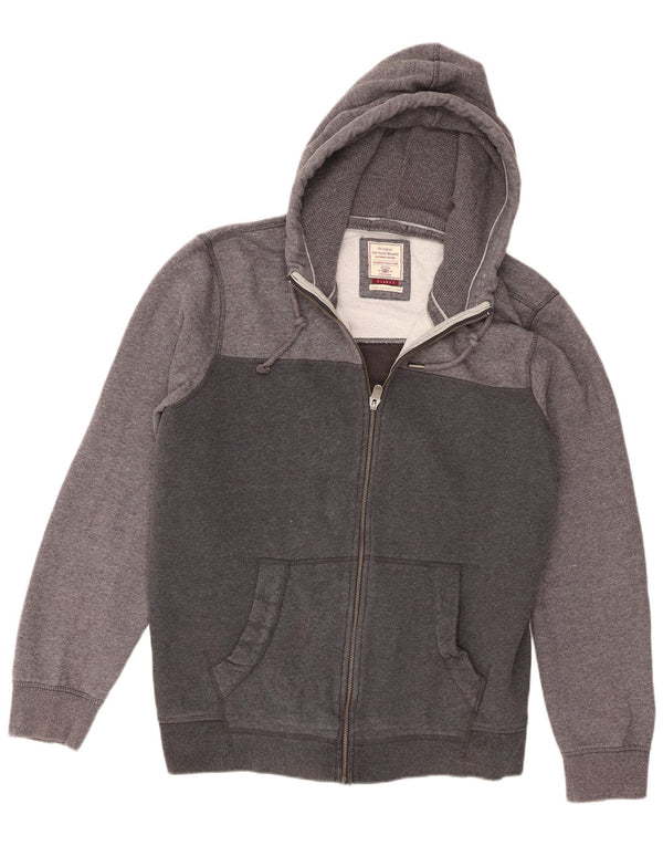 Felpa con cappuccio e zip da uomo Fat Face XL in cotone color block grigio