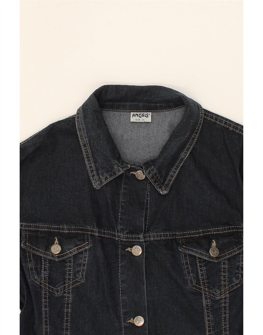 ANGELS Girls Denim Jacket 13-14 Years XL Black Cotton Vintage Angels and Second-Hand Angels from Messina Hembry 