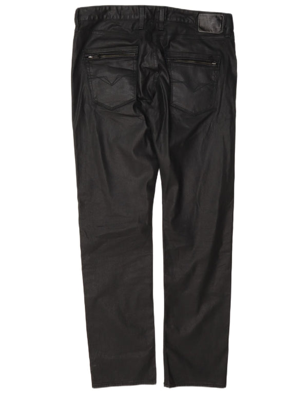Pantaloni casual dritti slim da uomo Guess W34 L34 cotone nero
