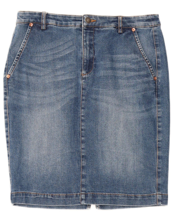 Gonna in denim da donna BENETTON W30 blu medio