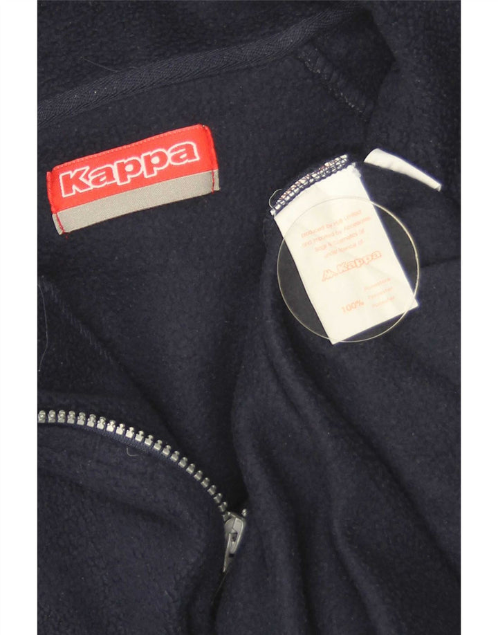 Maglione in pile da uomo Kappa con zip e collo piccolo in poliestere blu navy