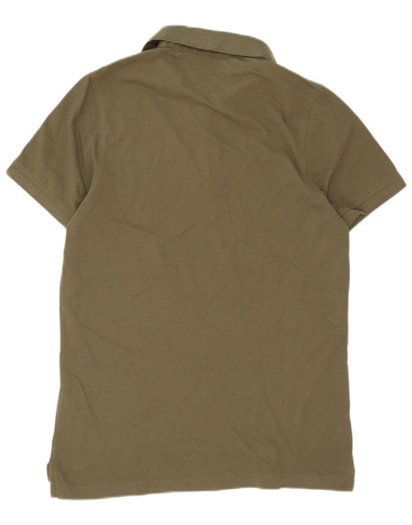 Polo slim fit da uomo Tommy Hilfiger in cotone kaki medio
