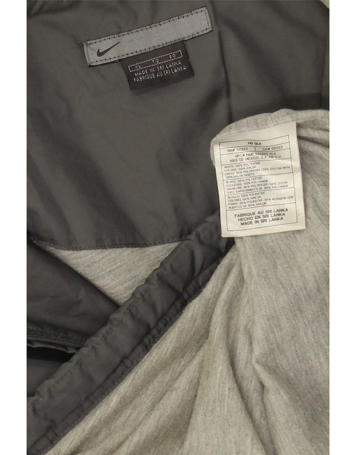 Giacca antipioggia con cappuccio da uomo Nike UK 42 XL poliestere grigio