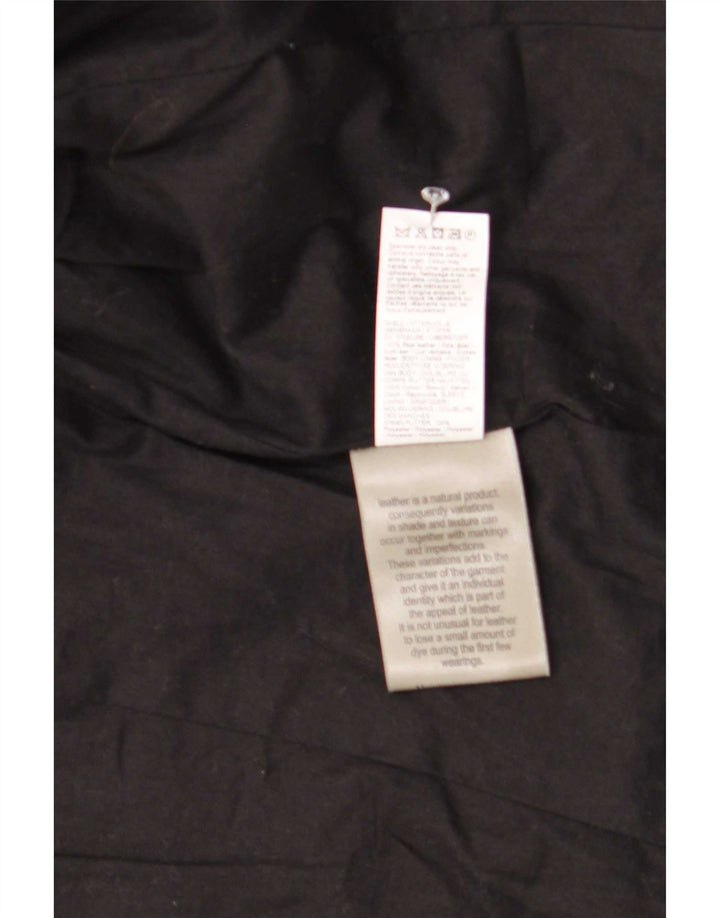 Giacca da motociclista in pelle da donna River Island UK 12 media nera