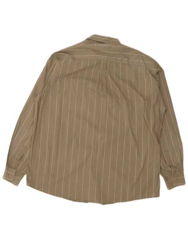 Camicia vintage da uomo a righe kaki medie