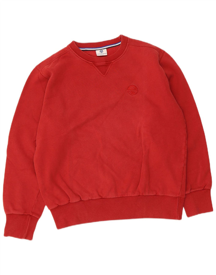Felpa da uomo North Sails Maglione grande in cotone rosso