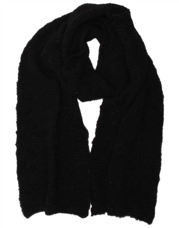 DONEGAL DESIGN Womens Knit Rectangle Scarf One Size Black Wool Classic