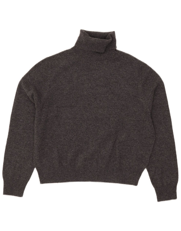 Maglione maglione corto da donna Massimo Dutti con collo alto UK 10 piccolo grigio