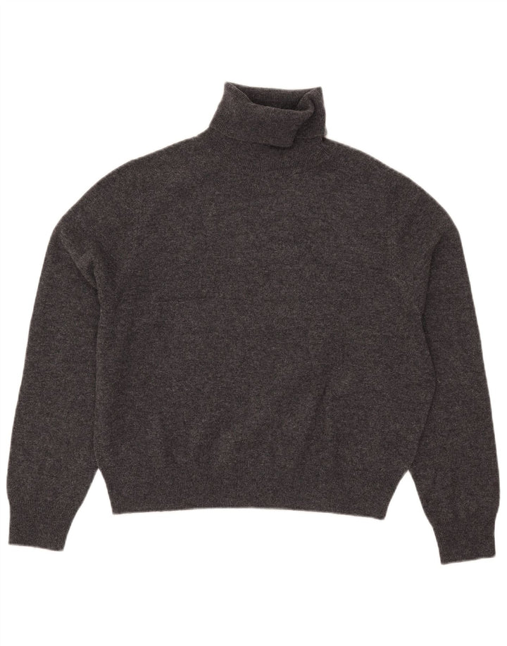 Maglione maglione corto da donna Massimo Dutti con collo alto UK 10 piccolo grigio