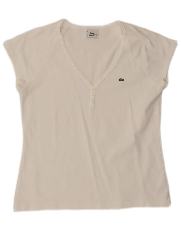 T-shirt da donna Lacoste taglia 44 grande in cotone bianco