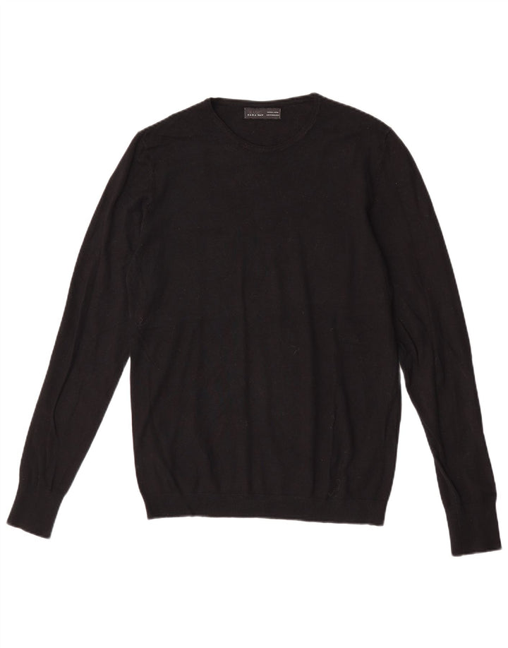Maglione maglione girocollo da uomo Zara grande nero