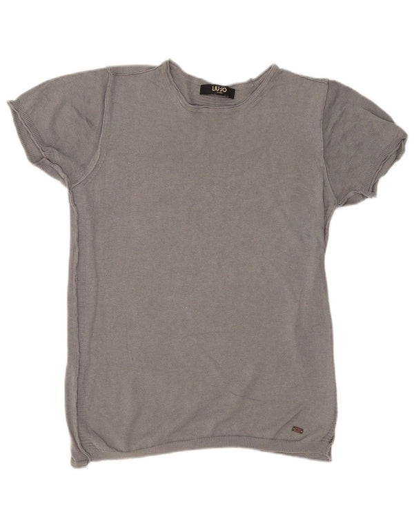 Liu Jo T-shirt Uomo Top Grigio Medio in Cotone