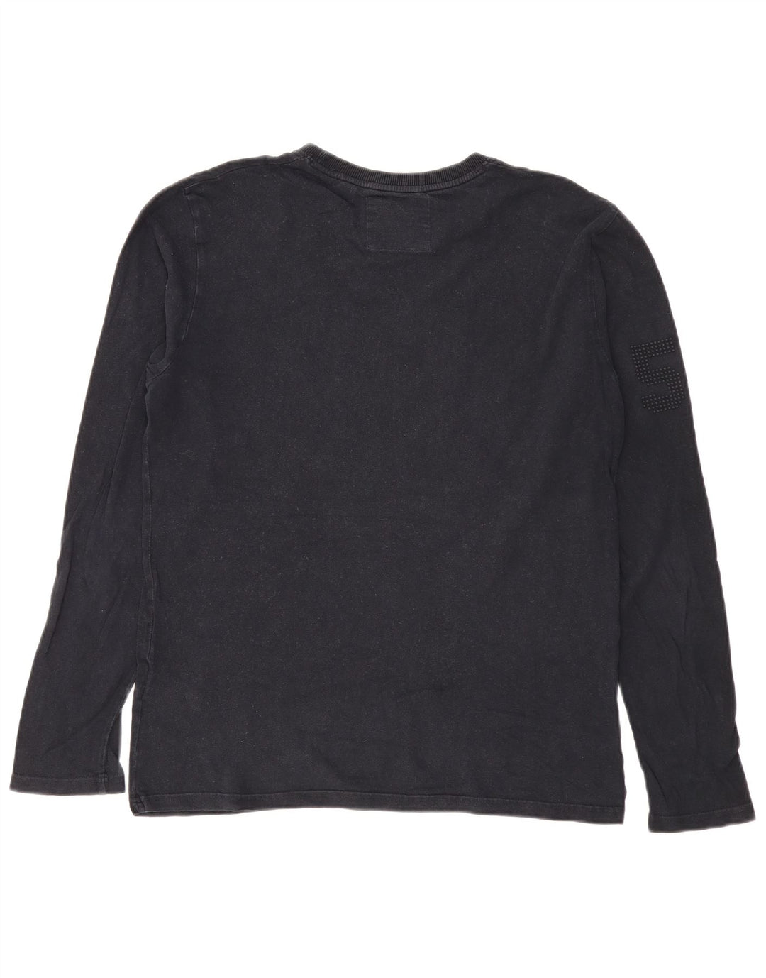 Top grafico da uomo Superdry a maniche lunghe in cotone nero di grandi dimensioni